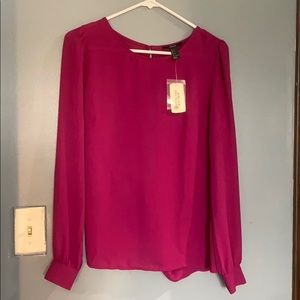 NWT Forever21 Fuchsia Open Back Long Sleeve